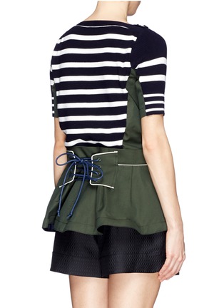 Back View - Click To Enlarge - SACAI - Stripe knit twill hem top
