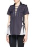 Front View - Click To Enlarge - SACAI - Chiffon insert pinstripe top