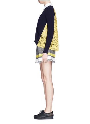 Figure View - Click To Enlarge - SACAI - Lace back knit cardigan