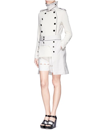 Front View - Click To Enlarge - SACAI - Mock combo knit military coat