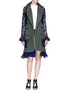 Detail View - Click To Enlarge - SACAI - Lace sleeve twill swing coat