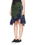 Front View - Click To Enlarge - SACAI - Lace hem twill wrap skirt