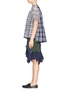Figure View - Click To Enlarge - SACAI - Lace hem twill wrap skirt