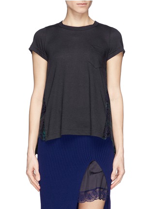 Main View - Click To Enlarge - SACAI - Broderie back cotton T-shirt