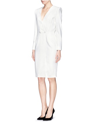 Front View - Click To Enlarge - ALEXANDER MCQUEEN - Double breasted faux wrap dress