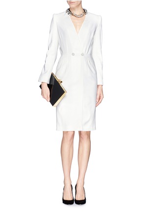 Figure View - Click To Enlarge - ALEXANDER MCQUEEN - Double breasted faux wrap dress