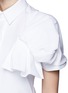 Detail View - Click To Enlarge - ALEXANDER MCQUEEN - Ruffle sleeve pinpoint Oxford shirt