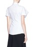 Back View - Click To Enlarge - ALEXANDER MCQUEEN - Ruffle sleeve pinpoint Oxford shirt