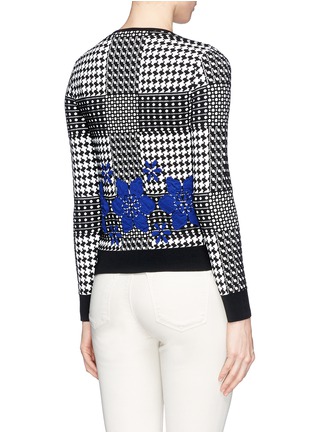 Back View - Click To Enlarge - ALEXANDER MCQUEEN - Prince of Wales flower jacquard cardigan