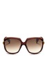 Main View - Click To Enlarge - ALEXANDER MCQUEEN - Sunray skull suspended lens acetate sunglasses