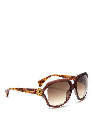 Figure View - Click To Enlarge - ALEXANDER MCQUEEN - Sunray skull suspended lens acetate sunglasses