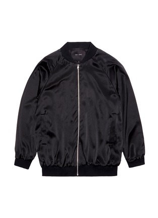 Figure View - Click To Enlarge - JAY AHR - Ox embellished unisex silk satin bomber jacket