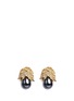 Main View - Click To Enlarge - KENNETH JAY LANE - Gold plated crystal pavé pear drop clip earrings