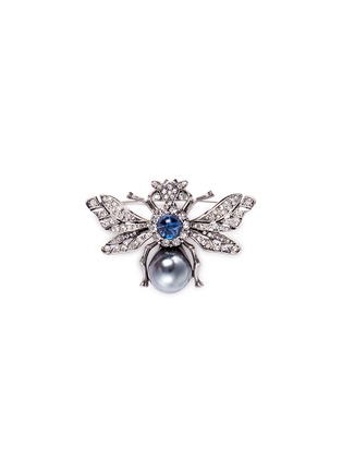 Main View - Click To Enlarge - KENNETH JAY LANE - Glass pearl crystal insect brooch