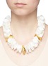 Figure View - Click To Enlarge - KENNETH JAY LANE - Wavy disc gold plated necklace