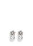 Main View - Click To Enlarge - KENNETH JAY LANE - Glass pearl crystal pavé floral clip earrings