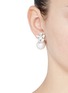 Figure View - Click To Enlarge - KENNETH JAY LANE - Glass pearl crystal pavé floral clip earrings