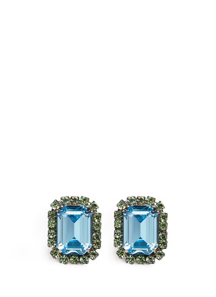 Main View - Click To Enlarge - KENNETH JAY LANE - Emerald cut stone glass crystal pavé clip earrings