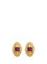 Main View - Click To Enlarge - KENNETH JAY LANE - Glass stone swirl filigree gold plated clip earrings