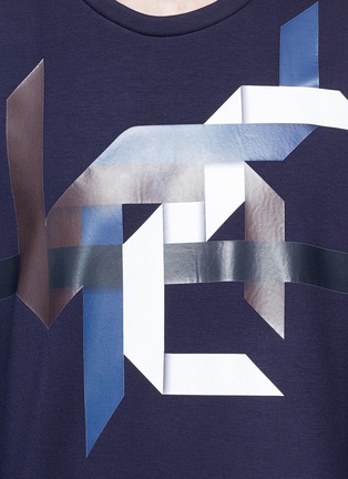 Detail View - Click To Enlarge - NEIL BARRETT - 'Modernist Origami' print bonded jersey sweatshirt