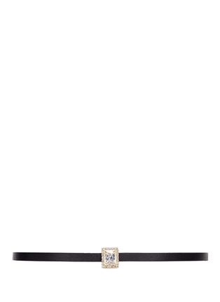 Main View - Click To Enlarge - CZ BY KENNETH JAY LANE - Radiant cut cubic zirconia pavé leather choker