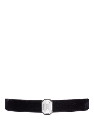Main View - Click To Enlarge - KENNETH JAY LANE - Emerald cut glass crystal velvet choker