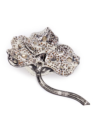 Detail View - Click To Enlarge - KENNETH JAY LANE - Glass crystal pavé floral brooch