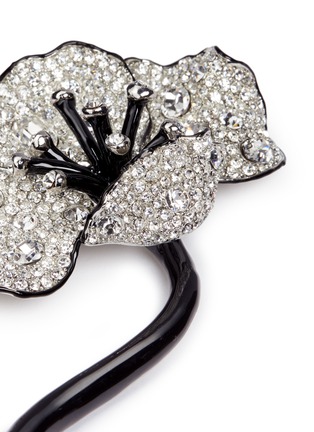 Detail View - Click To Enlarge - KENNETH JAY LANE - Glass crystal pavé floral brooch