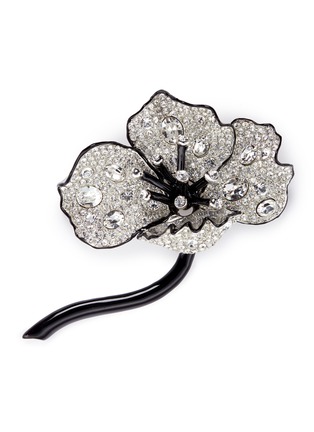 Main View - Click To Enlarge - KENNETH JAY LANE - Glass crystal pavé floral brooch