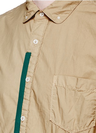 Detail View - Click To Enlarge - SACAI - Canvas trim overydye cotton shirt