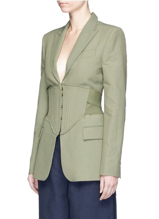 Front View - Click To Enlarge - STELLA MCCARTNEY - Corset waist blazer