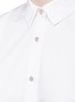 Detail View - Click To Enlarge - COMME MOI - Detachable pleated stripe cuff cotton shirt