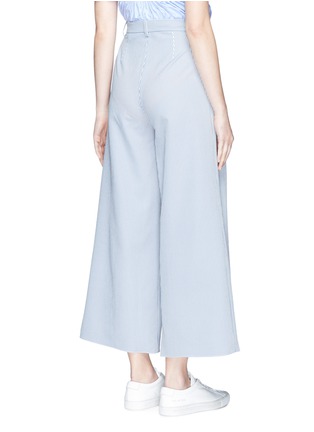 Back View - Click To Enlarge - XIAO LI - Pleated front stripe wide leg pants