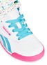 Detail View - Click To Enlarge - REEBOK - 'Freestyle Hi Birthday' colourblock leather kids sneakers