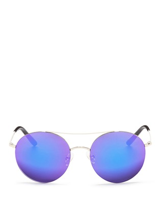 Main View - Click To Enlarge - MATTHEW WILLIAMSON - Metal round aviator mirror sunglasses