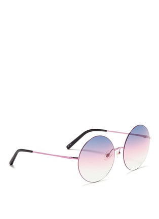 Figure View - Click To Enlarge - MATTHEW WILLIAMSON - Oversize metal round sunglasses