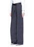 Front View - Click To Enlarge - ADEAM - Swirl embroidered deconstructed cotton blend pants