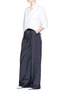 Figure View - Click To Enlarge - ADEAM - Swirl embroidered deconstructed cotton blend pants