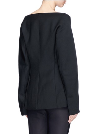 Back View - Click To Enlarge - DION LEE - Double-breasted off-shoulder wool tuxedo jacket