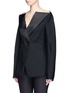 Front View - Click To Enlarge - DION LEE - Double-breasted off-shoulder wool tuxedo jacket