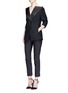 Figure View - Click To Enlarge - DION LEE - Double-breasted off-shoulder wool tuxedo jacket