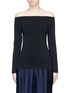 Main View - Click To Enlarge - DION LEE - Suspended cutout back off-shoulder knit top