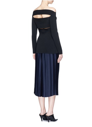 Figure View - Click To Enlarge - DION LEE - Suspended cutout back off-shoulder knit top