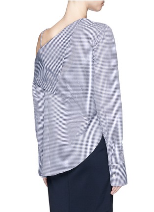 Back View - Click To Enlarge - DION LEE - 'Axis' gingham check one-shoulder top