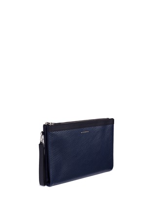 Detail View - Click To Enlarge - WANT LES ESSENTIELS - 'Barajas' python embossed leather zip pouch