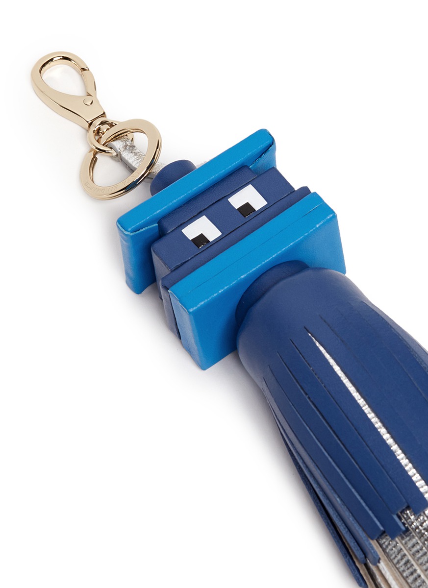 ANYA HINDMARCH 'Space Invaders' tassel leather keyring