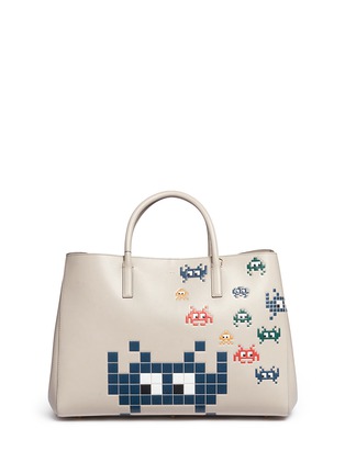 Main View - Click To Enlarge - ANYA HINDMARCH - 'Space Invaders Maxi Featherweight Ebury' leather tote