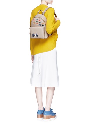 Figure View - Click To Enlarge - ANYA HINDMARCH - 'Space Invaders Mini' embossed leather backpack