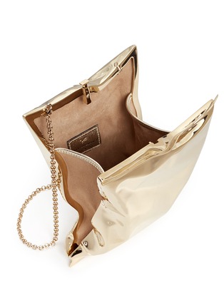 Detail View - Click To Enlarge - ANYA HINDMARCH - 'Crisp Packet II' brass chain clutch