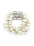 Main View - Click To Enlarge - KENNETH JAY LANE - Crystal clasp multi strand glass pearl bracelet